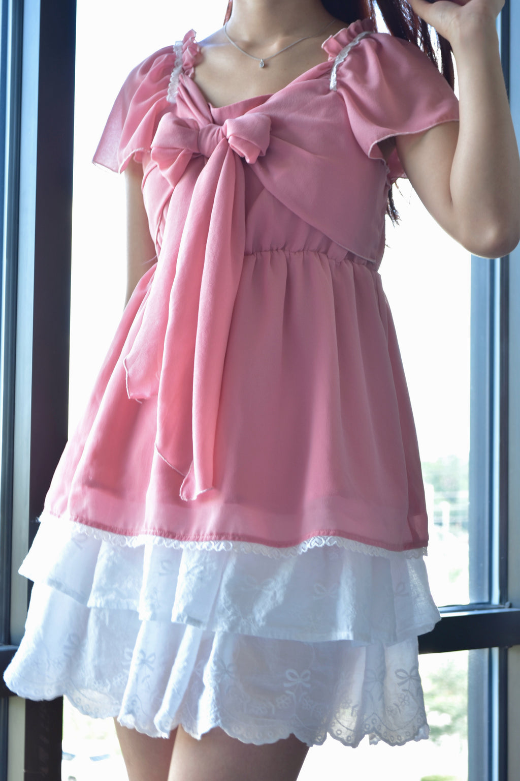 Ribbon Top Rose Pink